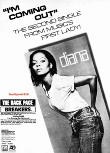 1980 Diana Ross "I'm Coming Out" Song Release Music Industry Promo Reprint Ad - Picture 1 of 1