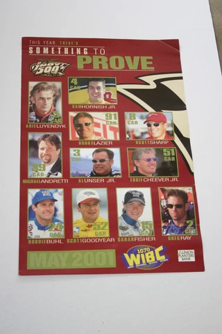 2001 FULL COLOR INDY 500 POSTER MIKE ANDRETTI AL UNSER JR ARIE LUYENDYK 16 X 20 Cover