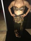USED BROWN ANIMAL PRINT  PROFESSIONAL BELLY DANCE COSTUME MADE IN EGYPT