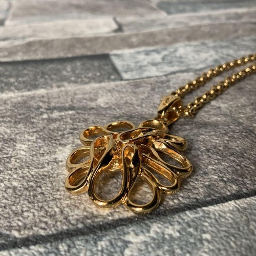 SAINT LAURENT (YSL) Collana catena Yves Saint Laurent YSL motivo floreale oro 50 5 cm Lg 3 cm x 4 1 cm superiore