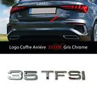 Emblème logo 35 TFSI pour Audi arrière coffre gris chrome silver 175x20 MM