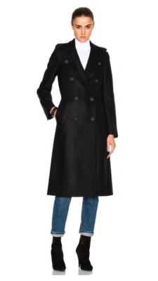 Rag & Bone Ashton Tailored Coat Epaulets Straps Sz 12 Double Breasted Black NWTS - Image 1 of 4