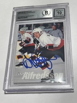 Daniel Alfredsson Signed Be A Player Senators Card IP Slabbed Beckett BAS a - Image 1 of 3