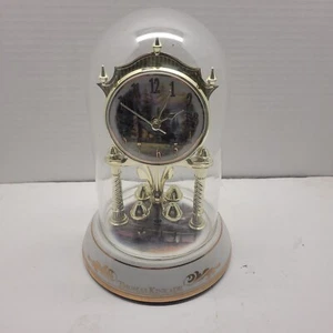 Thomas Kinkade Glass Dome Peaceful Cabin Retreat Clock - Picture 1 of 5
