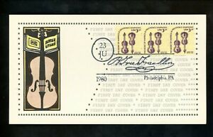 US FDC #1813 DRC Hand Painted HP LGS 1980 PA Violins Music Americana Unofficial