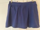 Lands End Swim mini skirt bottoms built in Brief Womens sz 6 deep sea navy blue