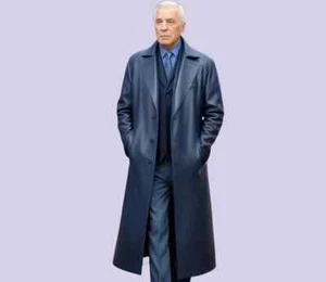Formal Overcoat Men Blue Genuine Lambskin Soft Leather Trench Coat Wear Handmade - Picture 1 of 7