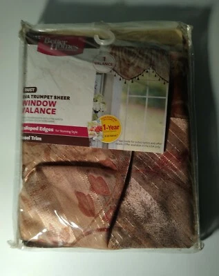 Better Homes and Gardens - Eva Trumpet Sheer Window Valance 45" x 29" Scalloped  - Image 1 of 4