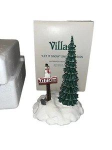 Letrero muñeco de nieve "Let it Snow" accesorio pueblo 52594 árbol de hoja perenne Department 56 - Imagen 1 de 4