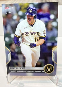 2022 Topps Now #1009 Hunter Renfroe BASE Brewers Walk Off RBI Single - Picture 1 of 2