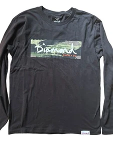 DIAMOND SUPPLY COMPANY BOX LOGO BLACK T-SHIRT LONG SLEEVES SIZE LARGE - Picture 1 of 4