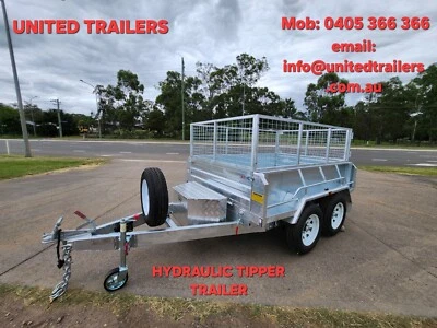 Hydraulic Tipper 10x6 Galvanised Trailer 3500 KG ATM WITH 600MM CAGE - image 1 of 4