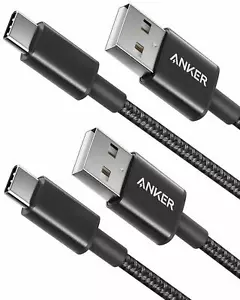 Anker 2-Pack 3ft/0.9m Nylon USB-C to USB-A 2.0 Cable for Samsung Galaxy S21+ 5G - Picture 1 of 7