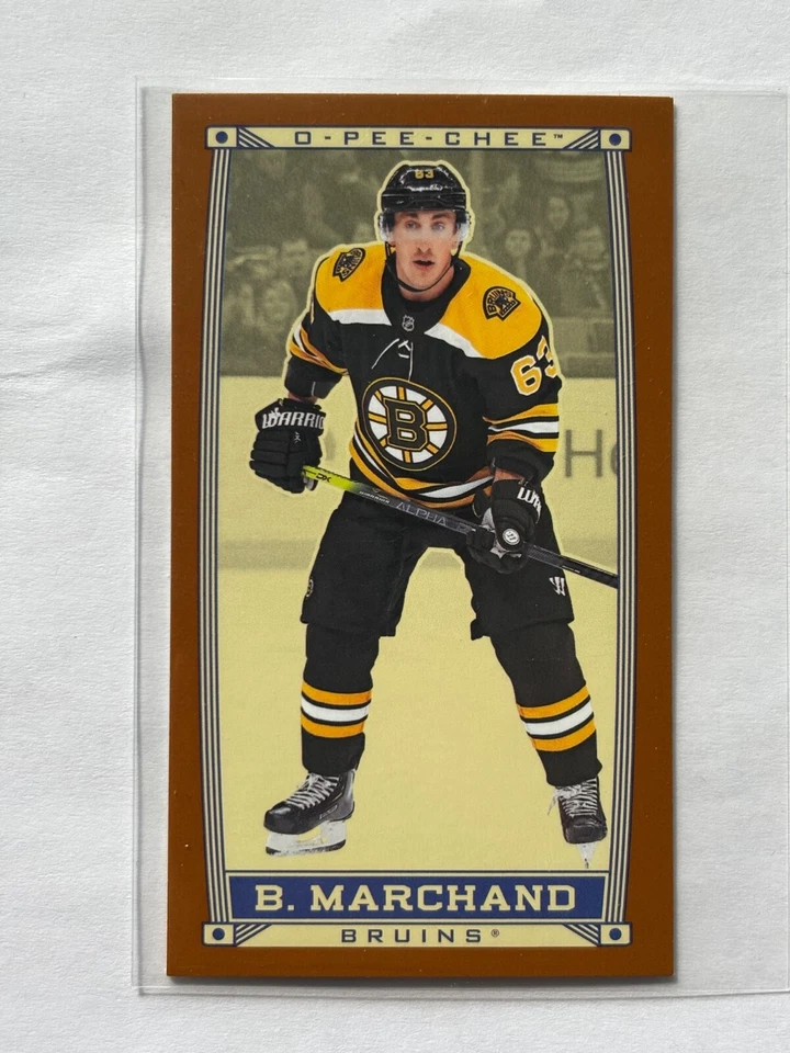 2019-20 O-Pee-Chee Caramel Minis Caramel Border Brad Marchand #C-24 - Image 1 of 2