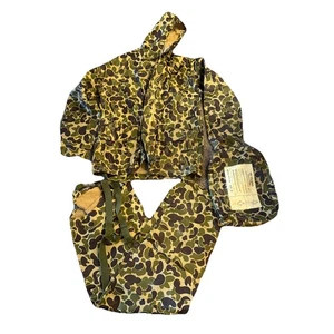 VTG Stearns Dry Wear Suit Duck Hunter Camo Hooded Jacket & Overalls Medium - Picture 1 of 9