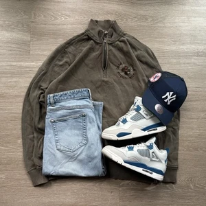 Herren Y2K FOSSIL PULLOVER Grün 1/4 Zip GR. SMALL Lagenlook 2000’s  - Bild 1 von 6