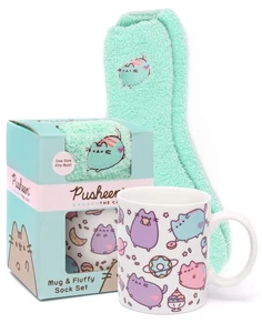 Pusheen grün mehrere Figuren Tasse und Socke Geschenkset Damen - Bild 1 von 8