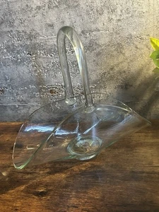 Art Glass Recycled Basket Pinched Style La Mediterranea vintage - Picture 1 of 6