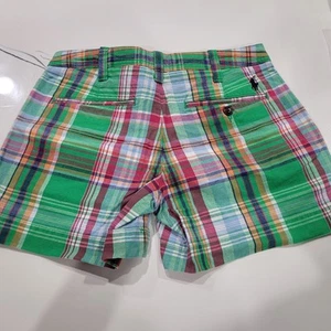 Polo Ralph Lauren Shorts Damen Gr. 2 blau grün rot kariert Sommer Bin 3 - Bild 1 von 6