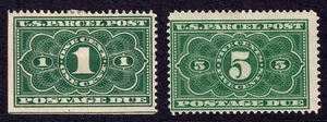 US Scott JQ1/JQ3, 1913 Parcel Post, 1c/5c, dark green, H MINT - Picture 1 of 1