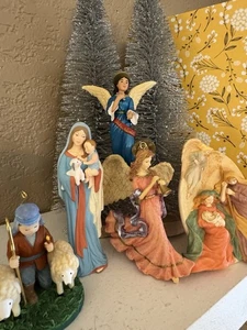 5 Punzen Dayspring Christlicher Weihnachtsschmuck Heilige Familie Maria Jesus Engel - Bild 1 von 7
