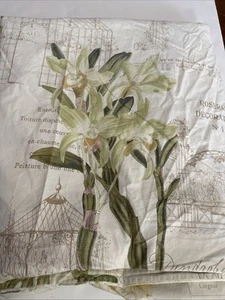 Pottery Barn Orchideen botanisch französisch VOLL/QUEEN BETTBEZUG Blumenmuster Baumwolle - Bild 1 von 5