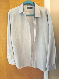 Society of Threads Shirt Mens Size XL 17-17.5 White Black Polka Dot Button Up - Picture 1 of 9
