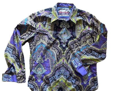 Robert Graham Paisley Embroidered Men’s Button Down Shirt XL Fall Colors - Image 1 of 4