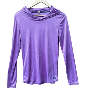Under Armour Heat Gear Women's Small Fitted Long Sleeve Hooded Pink/Purple - Picture 1 of 7