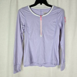 Lilly Pulitzer FLAW Luxletic Womens Medium Quarter Zip Pullover Shirt Lavander - Picture 1 of 13