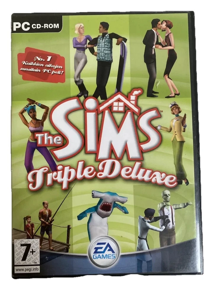 Finnish Language The Sims 1 TRIPLE DELUXE Base Game PC with MANUAL Complete Rare - Image 1 of 4