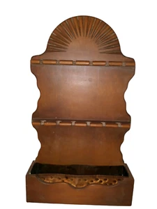 Vintage Handcrafted Rustic Wooden 12 Souvenir Spoon Display Wall Rack 18 1/4" - Picture 1 of 11