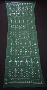 Green Egyptian Assuit Silver metal / net tulle fabric Wrap Shawl Scarf - Picture 1 of 4
