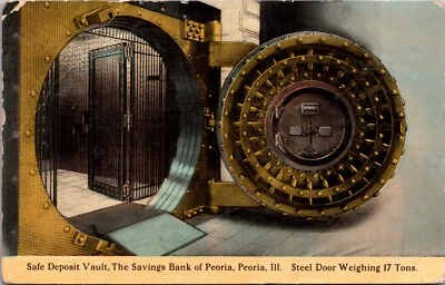 Postcard Safe Deposit Vault Savings Bank of Peoria in Peoria, Illinois - Image 1 of 2