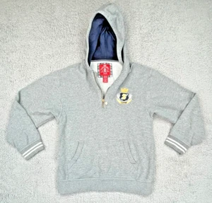 Izod Hoodie Boys XL 18/20 Gray Pull Over Quarter Zip Shield Logo Luxury Sport - Picture 1 of 15