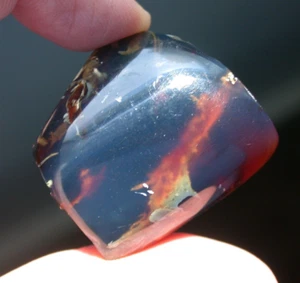 Beautiful Deep BLUE AMBER Fossil Nugget Gemstone Large 15 g TOP Quality Piece - Picture 1 of 10