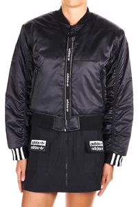 Adidas ED7630 Womens Black Woven Rib-Hem Bomber Jacket Size S, M - Picture 1 of 10