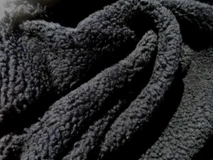 Piel de oveja piel de oveja piel de oveja negro cabello rizado apretado con espalda de gamuza marrón oscuro - Imagen 1 de 7