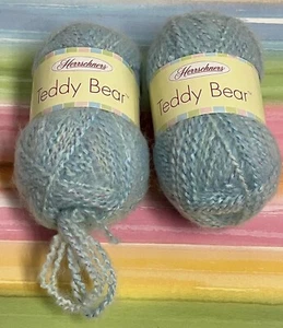 2 skeins Herrschners Teddy Bear yarn 1 full 1 partial Bear-ly Blue - Picture 1 of 3