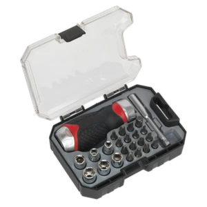 Dientes Finos Carraca Vaso Destornillador Y Set de Brocas 24pc Stubby - Sealey - Imagen 1 de 1