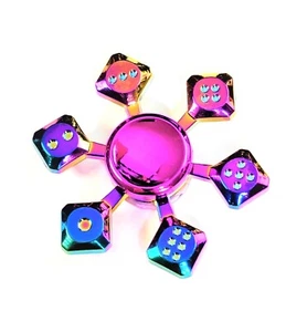 Dados Arco Iris Fidget Spinner Metal Colorido Dedo Mano Spinner Juego 6 Puntas - Imagen 1 de 3