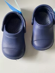 Stride Rite Boys Size 4M Light Up Slip On Clog Shoes Navy Orange New FREE SHIP - Picture 1 of 9