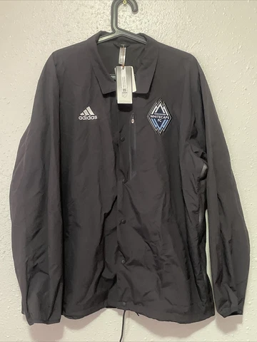 adidas Vancouver Whitecaps FC Men's Large MLS Anthem Jacket HB8486 UTIBLK XL Cover