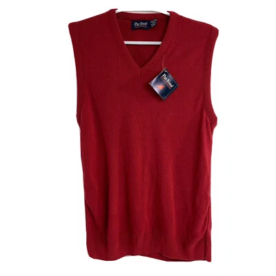 NWT Par Four Vintage V Neck Solid Red Sweater Vest Grandpa Golf Men’s XL New - Image 1 of 4