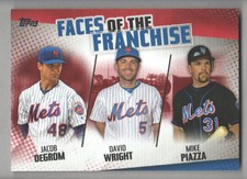 2019 Topps Faces of the Franchise Red #FOF18 Piazza Wright Jacob deGrom 10/10