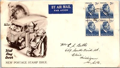 Australia FDC 1951 - New Postage Stamp Issue - Bendigo, VIC - F31096 - Image 1 of 2