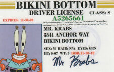 Bikini Bottom CRAB Animated CArtoon Show card Drivers License