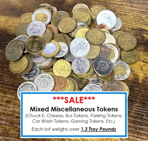 **OVER 1 POUND** Mixed Unsearched Miscellaneous Token Lot ***RARE LOT*** - Picture 1 of 3