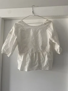 Nice Martin White Lace Up Back cottagecore Blouse Size Small - Picture 1 of 7