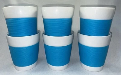 6 tazas de café espresso Bodum cantimplora doble pared azul funda de silicona Foto 1 de 4